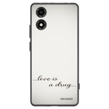Picasee silikonowe czarne etui na Motorola Moto E14 - Love is a drug