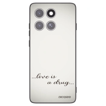 Picasee silikonowe czarne etui na Motorola Edge 60 Pro - Love is a drug