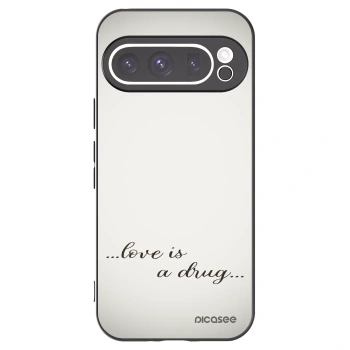 Picasee silikonowe czarne etui na Google Pixel 9 Pro XL - Love is a drug
