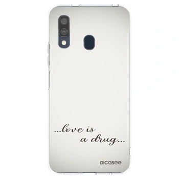 Picasee silikonowe przeźroczyste etui na Samsung Galaxy A40 A405F - Love is a drug