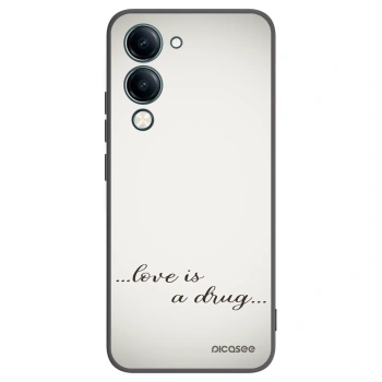 Picasee silikonowe czarne etui na Vivo Y29s 5G - Love is a drug