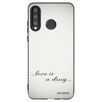 Picasee silikonowe czarne etui na Huawei P30 Lite - Love is a drug