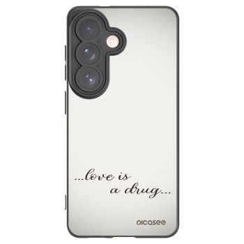 Picasee silikonowe czarne etui na Samsung Galaxy S26 - Love is a drug