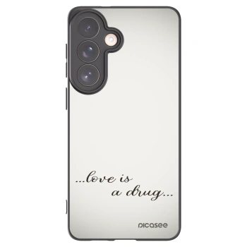 Picasee silikonowe czarne etui na Samsung Galaxy S26+ - Love is a drug
