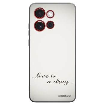 Picasee silikonowe czarne etui na Motorola Edge 60 Neo 5G - Love is a drug