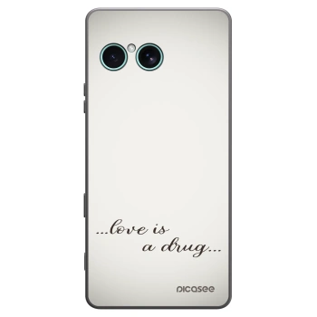 Picasee silikonowe czarne etui na Sony Xperia 10 VII - Love is a drug