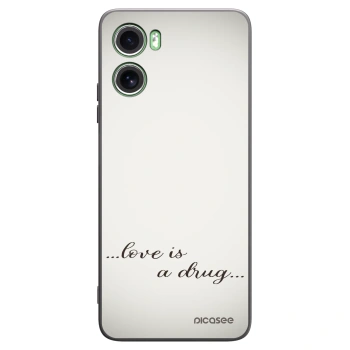 Picasee silikonowe czarne etui na Motorola Moto G06 - Love is a drug