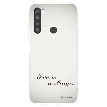 Picasee silikonowe przeźroczyste etui na Xiaomi Redmi Note 8 - Love is a drug