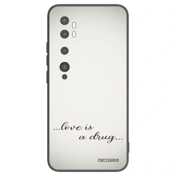 Picasee silikonowe czarne etui na Xiaomi Mi Note 10 (Pro) - Love is a drug