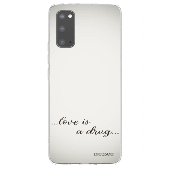 Picasee silikonowe przeźroczyste etui na Samsung Galaxy S20 G980F - Love is a drug