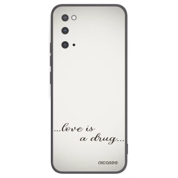 Picasee silikonowe czarne etui na Samsung Galaxy S20 G980F - Love is a drug