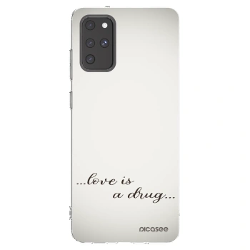 Picasee silikonowe przeźroczyste etui na Samsung Galaxy S20+ G985F - Love is a drug