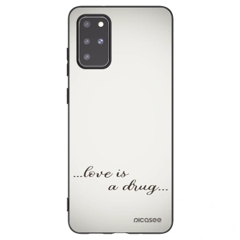 Picasee silikonowe czarne etui na Samsung Galaxy S20+ G985F - Love is a drug