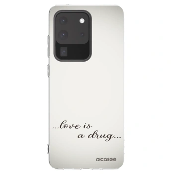 Picasee silikonowe przeźroczyste etui na Samsung Galaxy S20 Ultra 5G G988F - Love is a drug