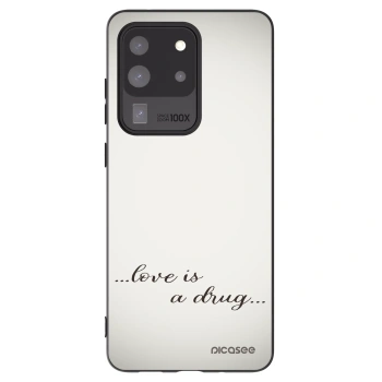 Picasee silikonowe czarne etui na Samsung Galaxy S20 Ultra 5G G988F - Love is a drug