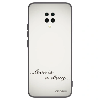 Picasee silikonowe czarne etui na Xiaomi Redmi Note 9 Pro - Love is a drug