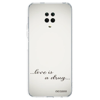 Picasee silikonowe przeźroczyste etui na Xiaomi Redmi Note 9S - Love is a drug