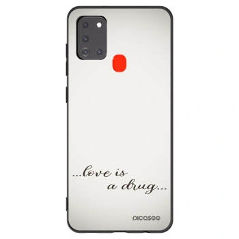 Picasee silikonowe czarne etui na Samsung Galaxy A21s - Love is a drug