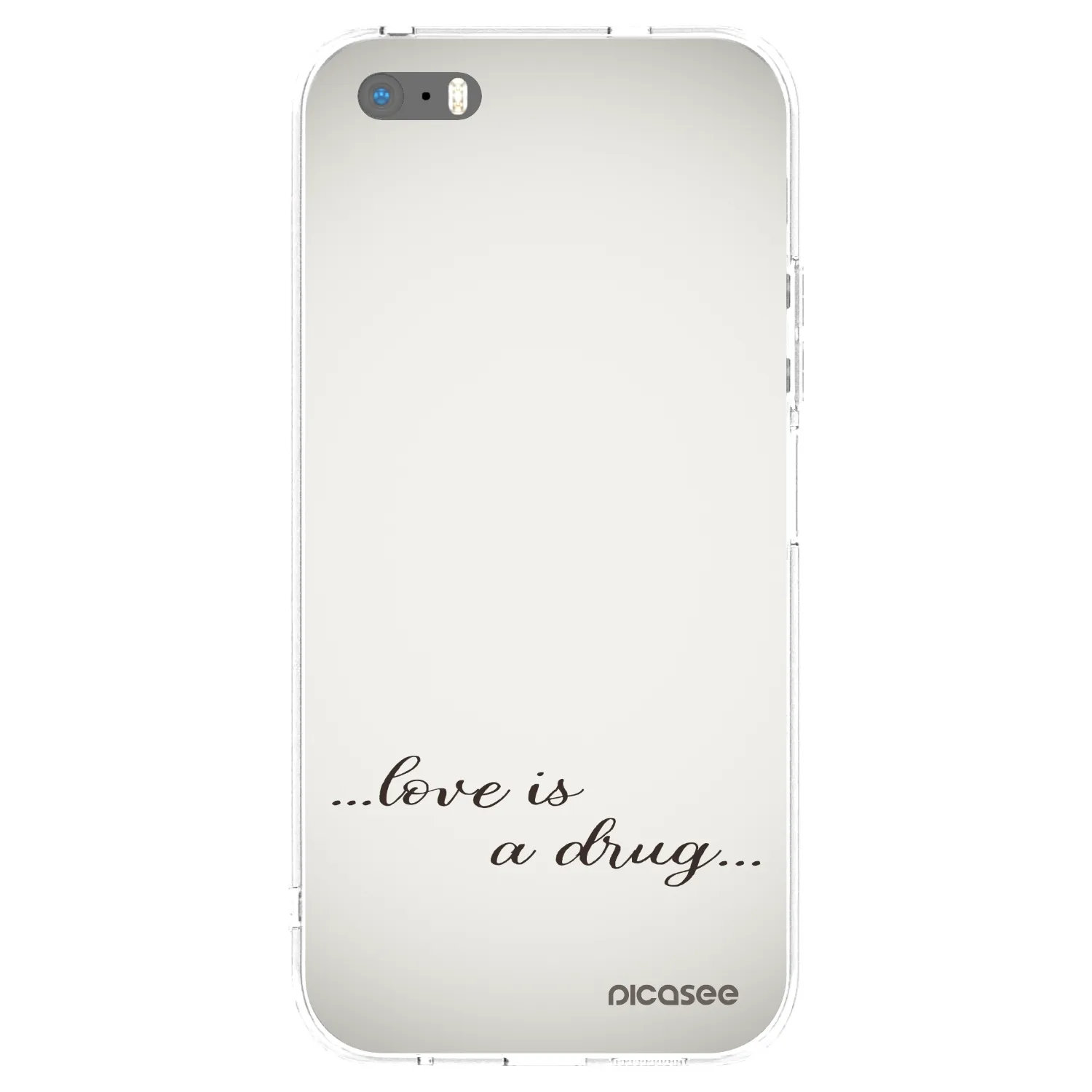Picasee silikonowe przeźroczyste etui na Apple iPhone 5/5S/SE - Love is a drug
