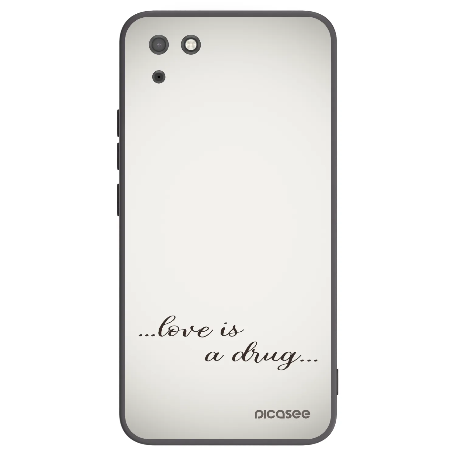 Picasee silikonowe czarne etui na Huawei Y5P - Love is a drug