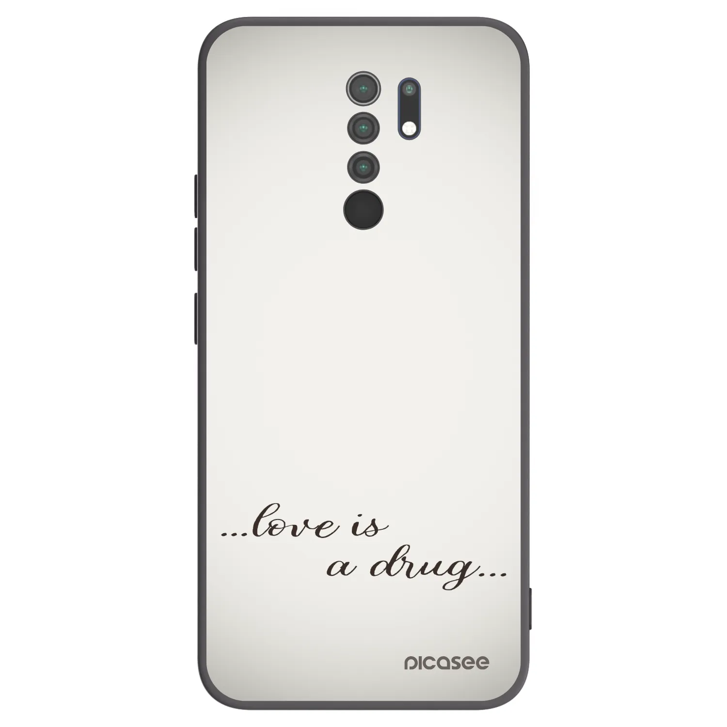 Picasee silikonowe czarne etui na Xiaomi Redmi 9 - Love is a drug