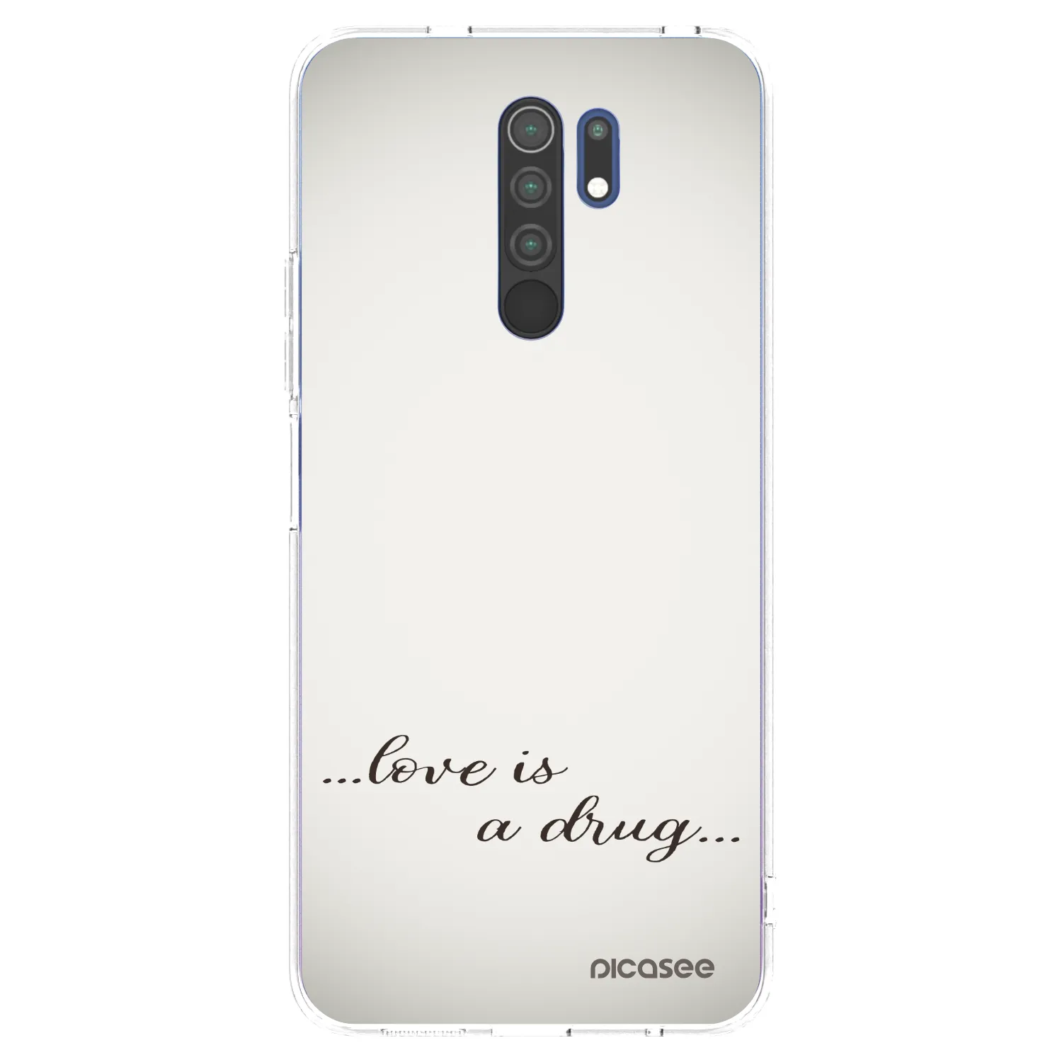 Picasee silikonowe przeźroczyste etui na Xiaomi Redmi 9 - Love is a drug