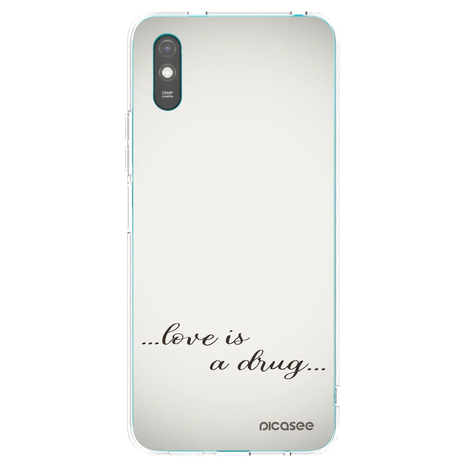 Picasee silikonowe przeźroczyste etui na Xiaomi Redmi 9A - Love is a drug