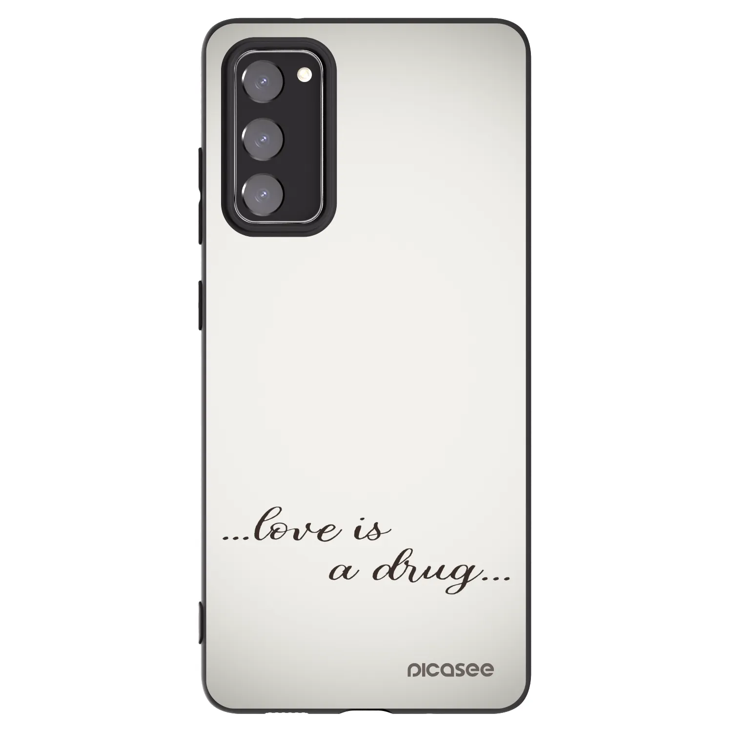 Picasee silikonowe czarne etui na Samsung Galaxy S20 FE - Love is a drug