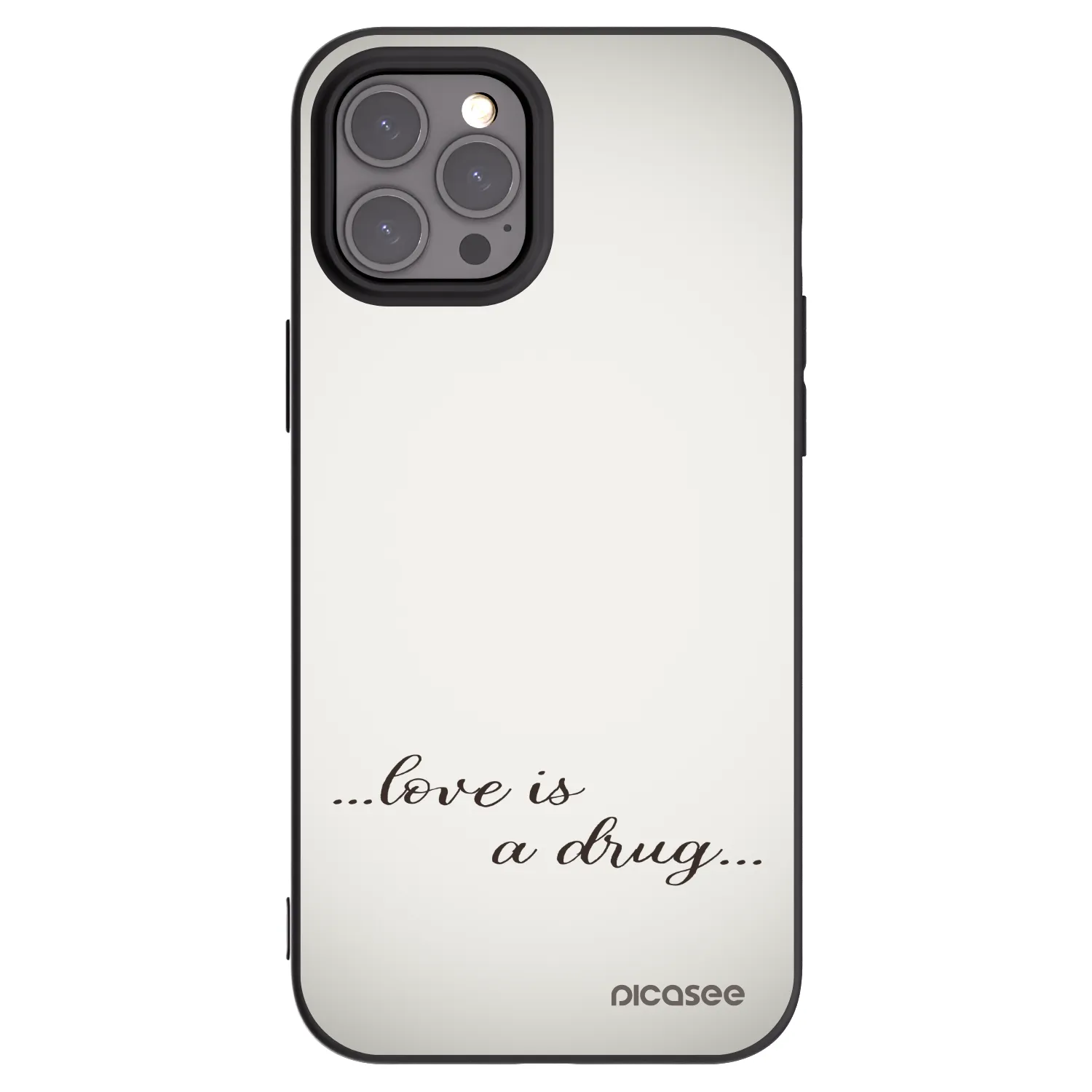 Picasee silikonowe czarne etui na Apple iPhone 12 Pro Max - Love is a drug