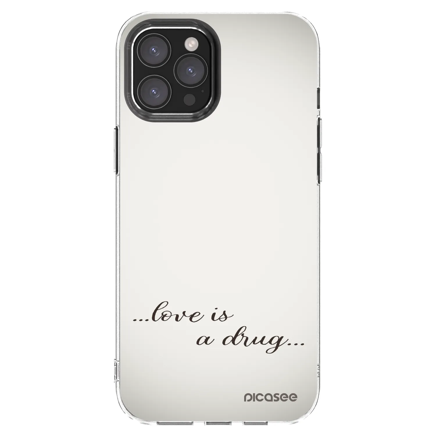 Picasee silikonowe przeźroczyste etui na Apple iPhone 12 Pro Max - Love is a drug