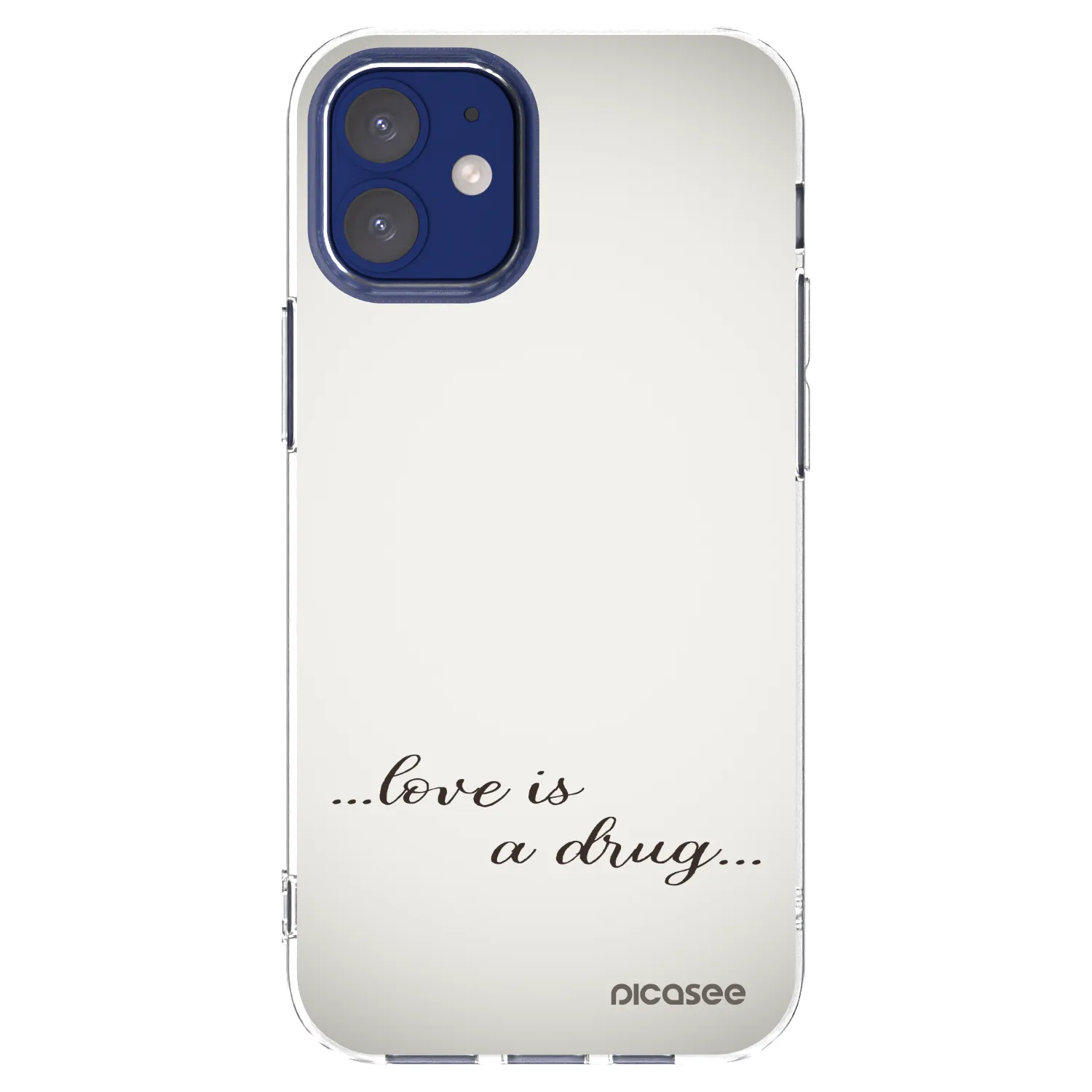 Picasee silikonowe przeźroczyste etui na Apple iPhone 12 mini - Love is a drug