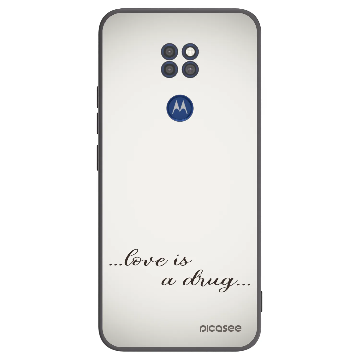 Picasee silikonowe czarne etui na Motorola Moto G9 Play - Love is a drug