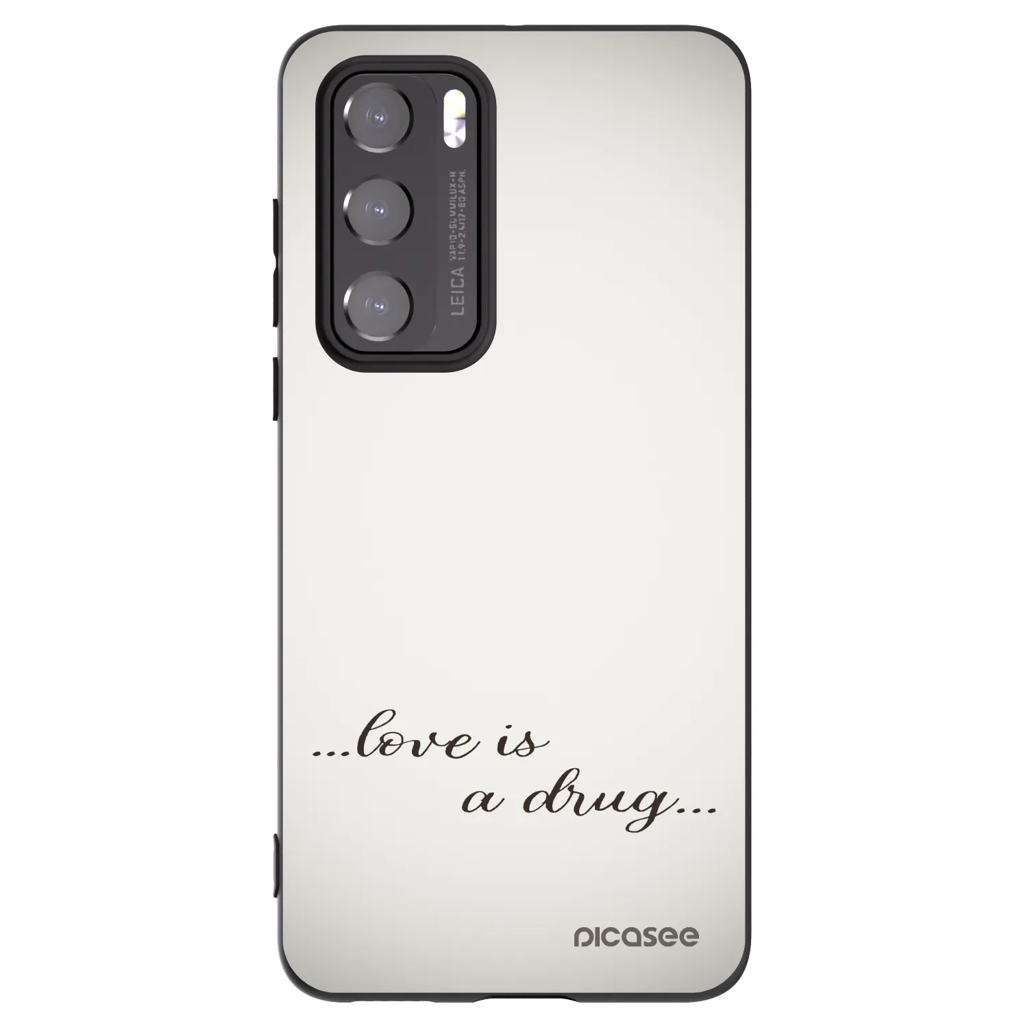 Picasee silikonowe czarne etui na Huawei P40 - Love is a drug