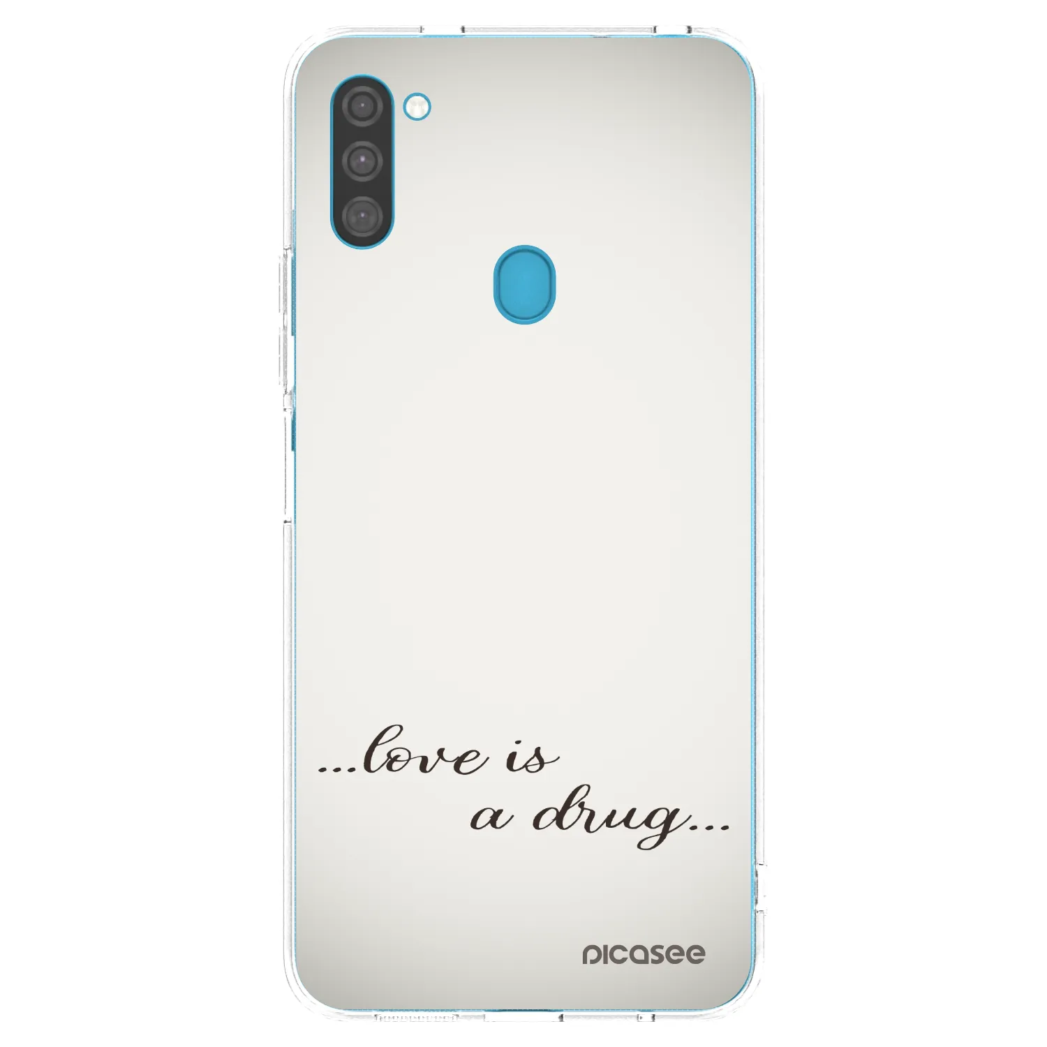 Picasee silikonowe przeźroczyste etui na Samsung Galaxy M11 - Love is a drug