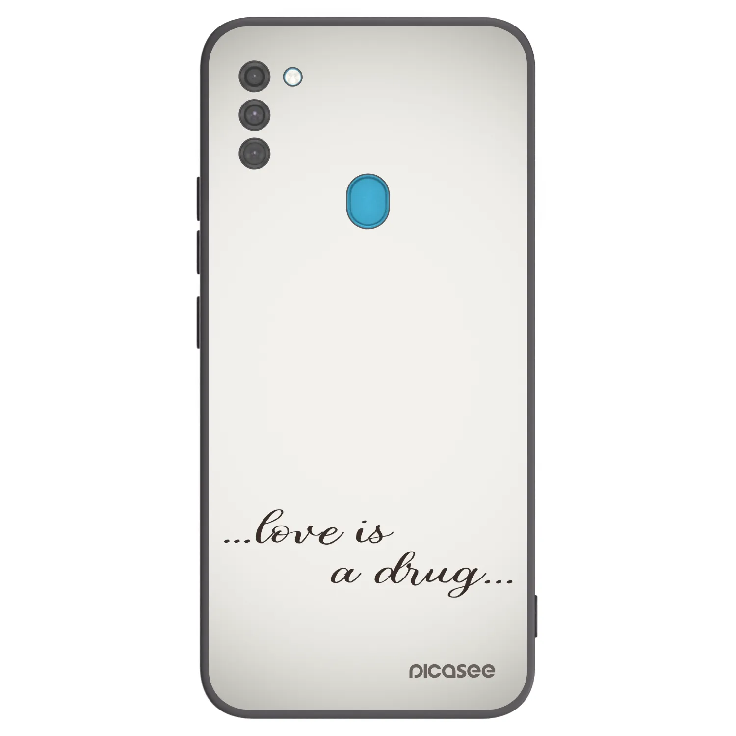 Picasee silikonowe czarne etui na Samsung Galaxy M11 - Love is a drug