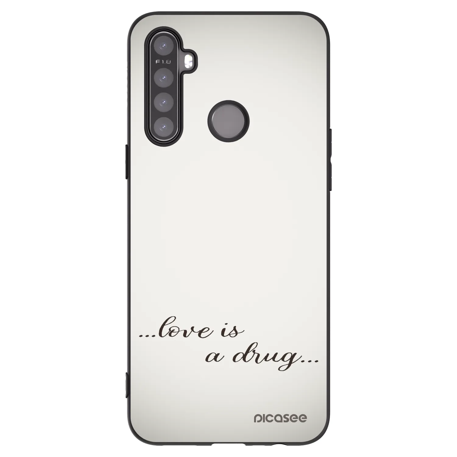 Picasee silikonowe czarne etui na Realme 6i - Love is a drug