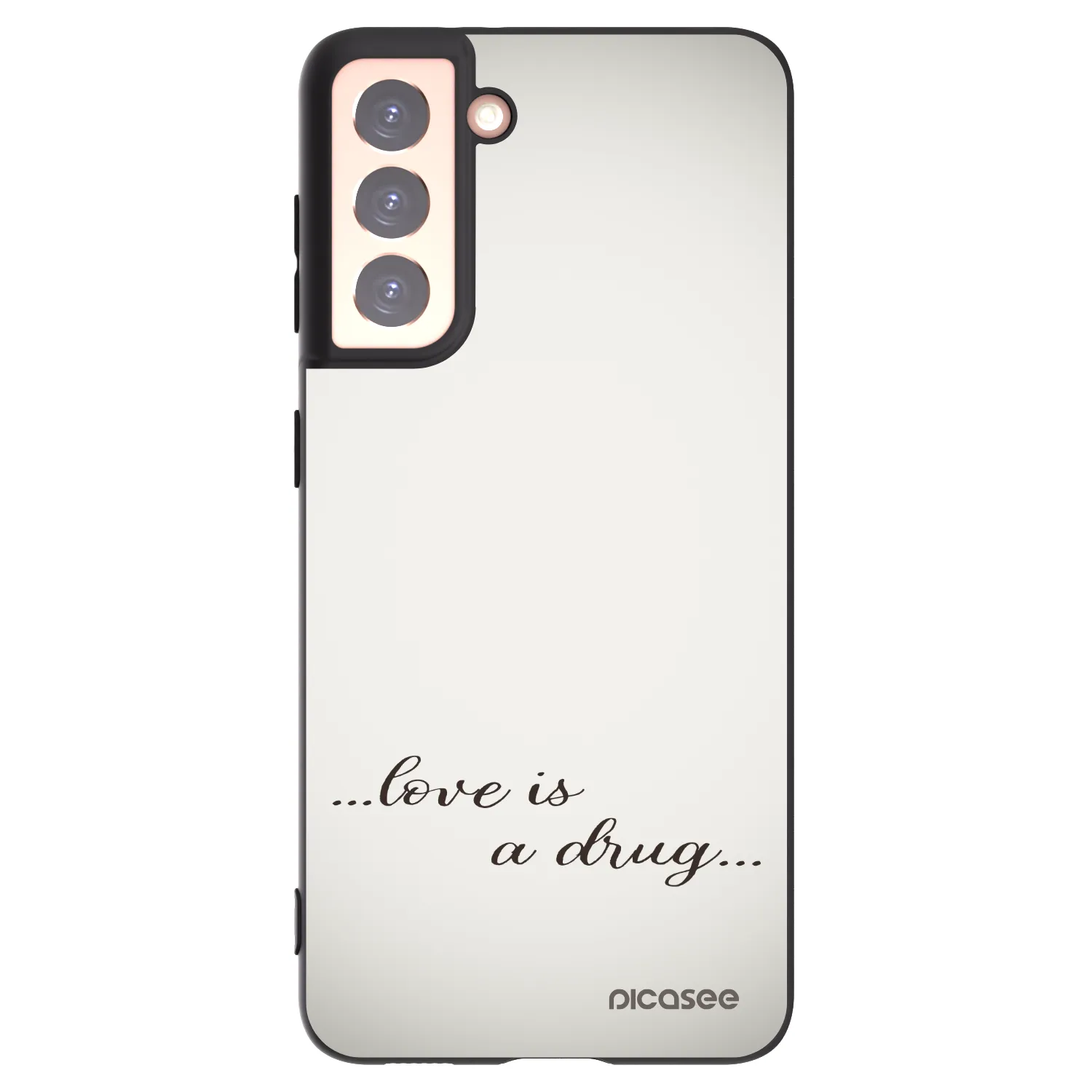 Picasee silikonowe czarne etui na Samsung Galaxy S21 5G G991B - Love is a drug