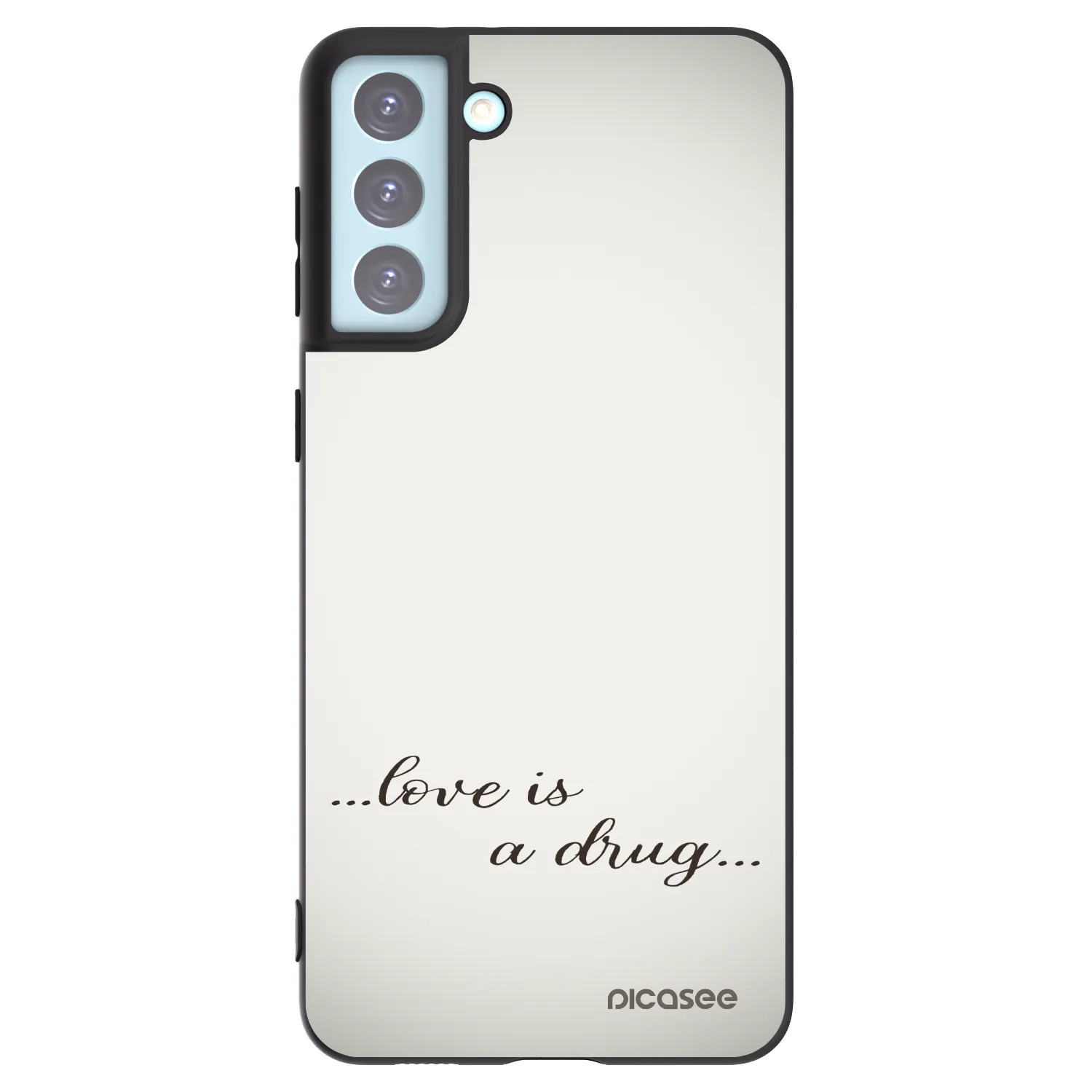Picasee silikonowe czarne etui na Samsung Galaxy S21+ 5G G996F - Love is a drug