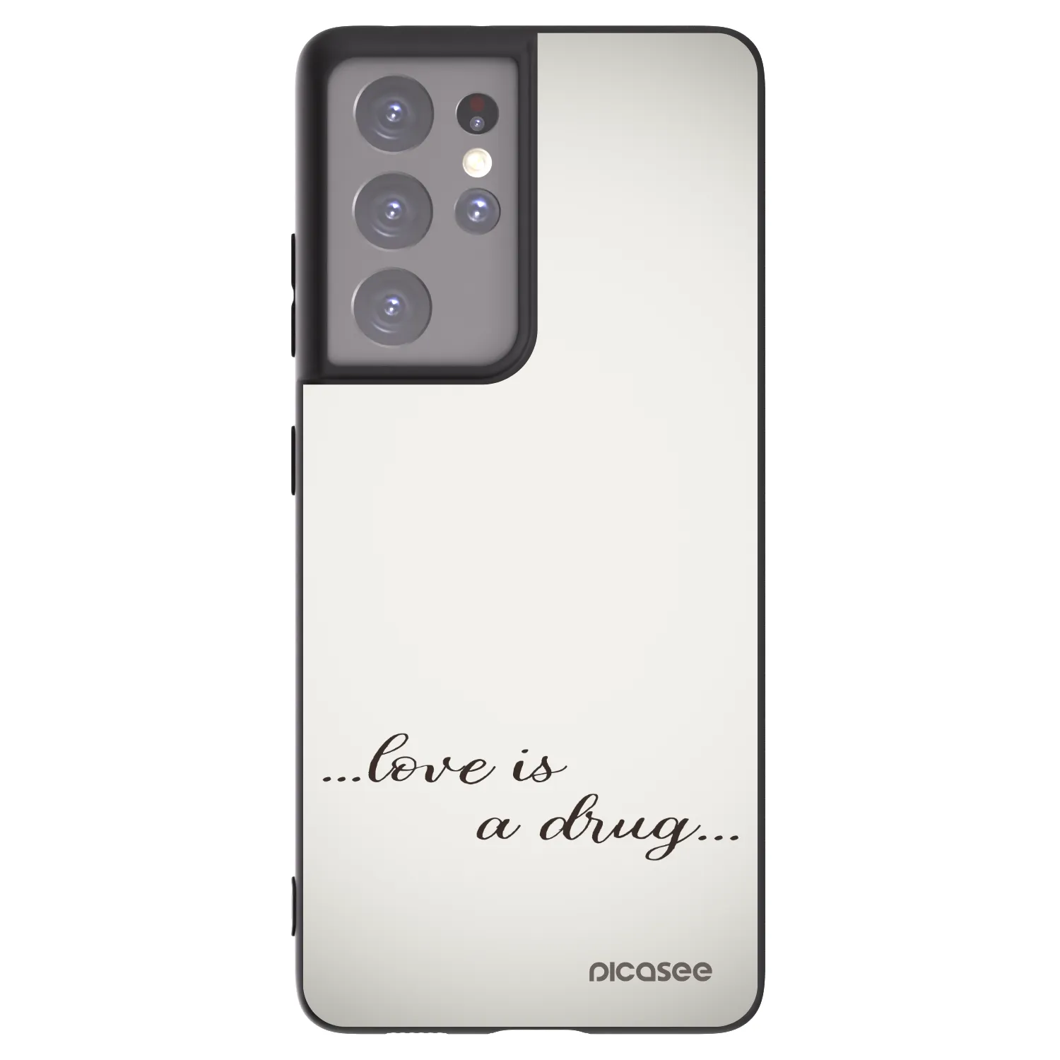 Picasee silikonowe czarne etui na Samsung Galaxy S21 Ultra 5G G998B - Love is a drug