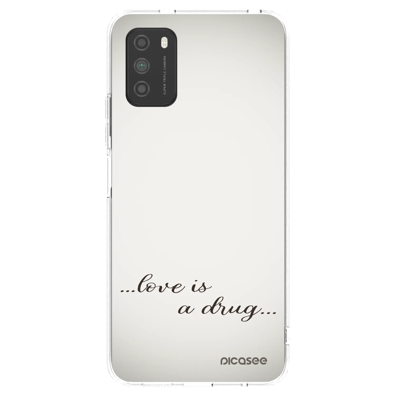 Picasee silikonowe przeźroczyste etui na Xiaomi Poco M3 - Love is a drug