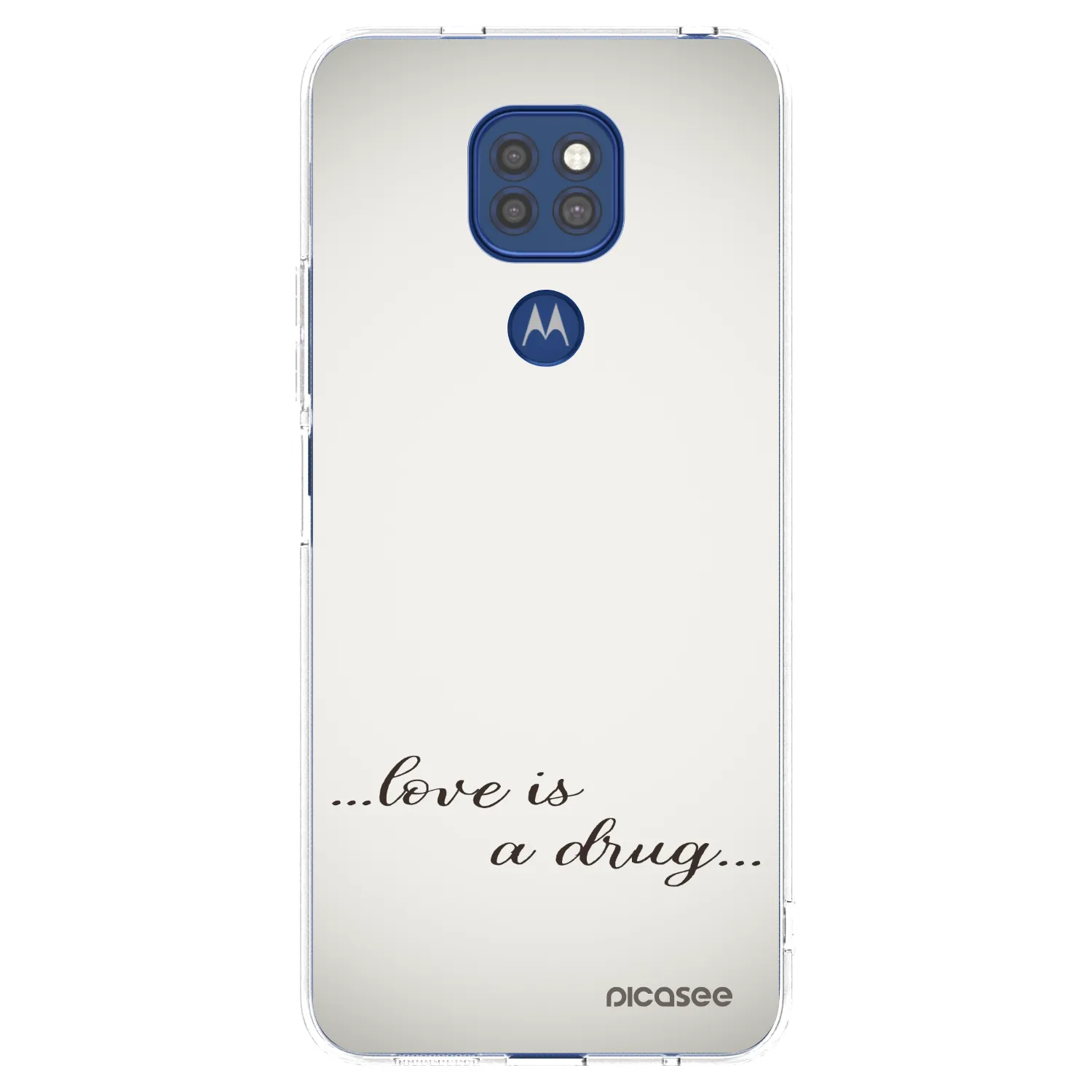 Picasee silikonowe przeźroczyste etui na Motorola Moto G9 Play - Love is a drug
