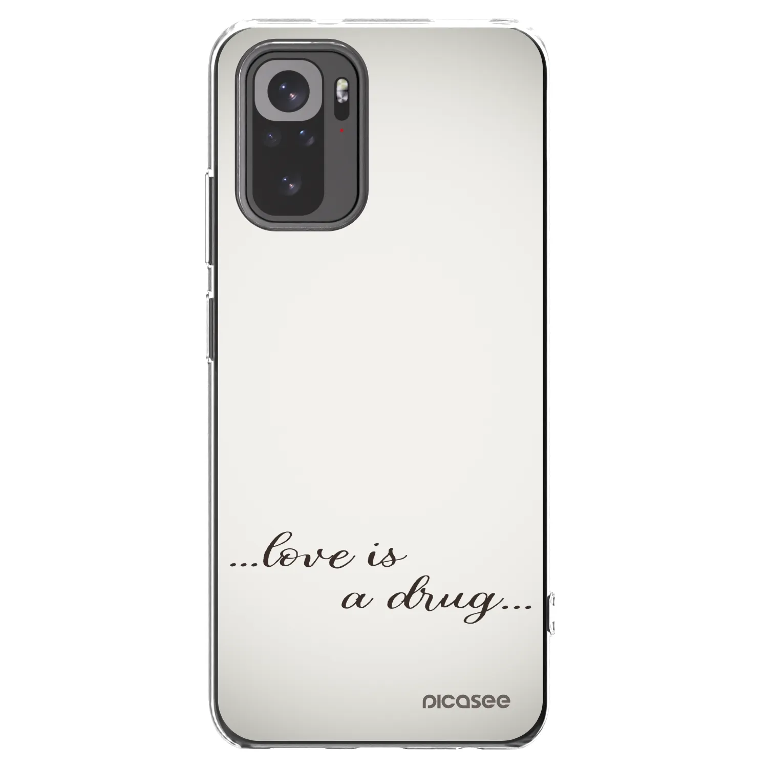 Picasee silikonowe przeźroczyste etui na Xiaomi Redmi Note 10 - Love is a drug
