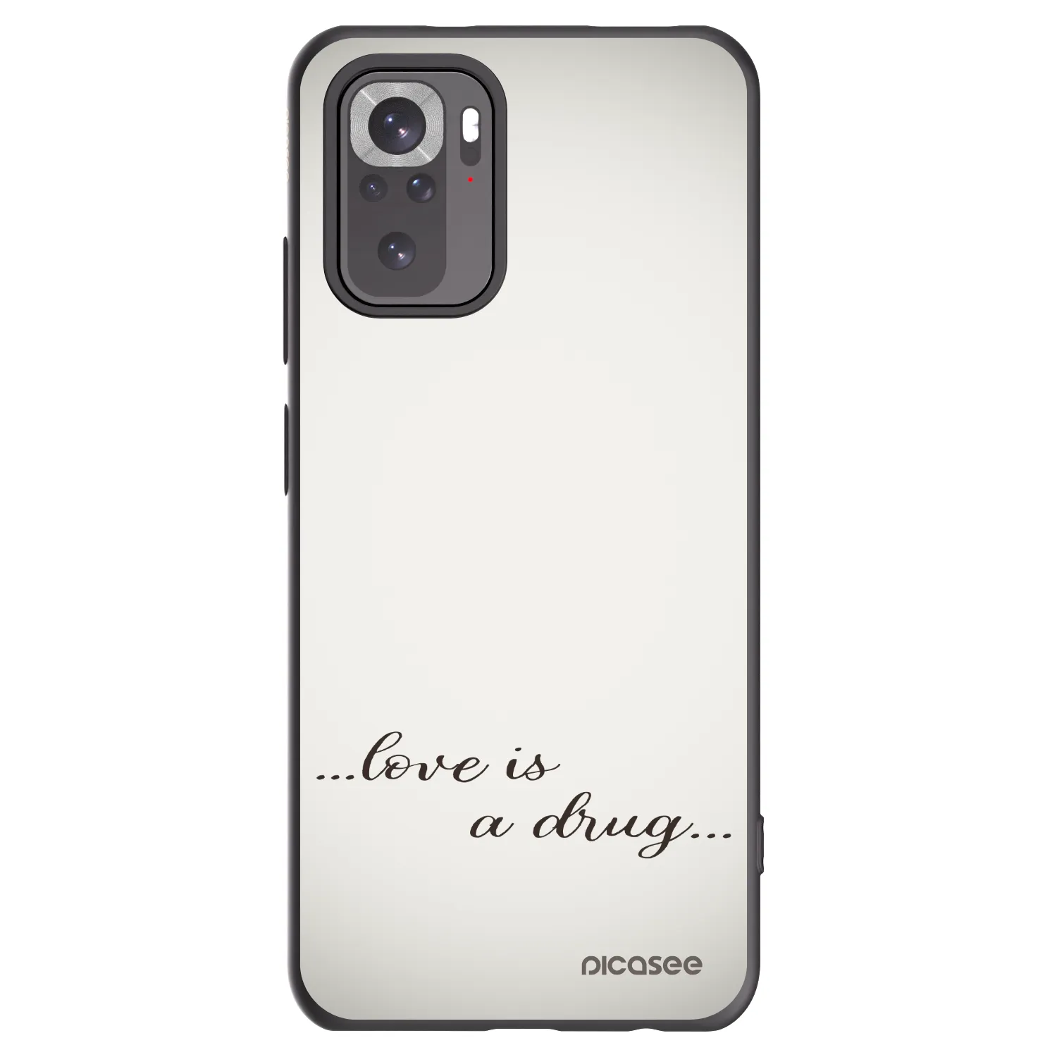 Picasee silikonowe czarne etui na Xiaomi Redmi Note 10 - Love is a drug
