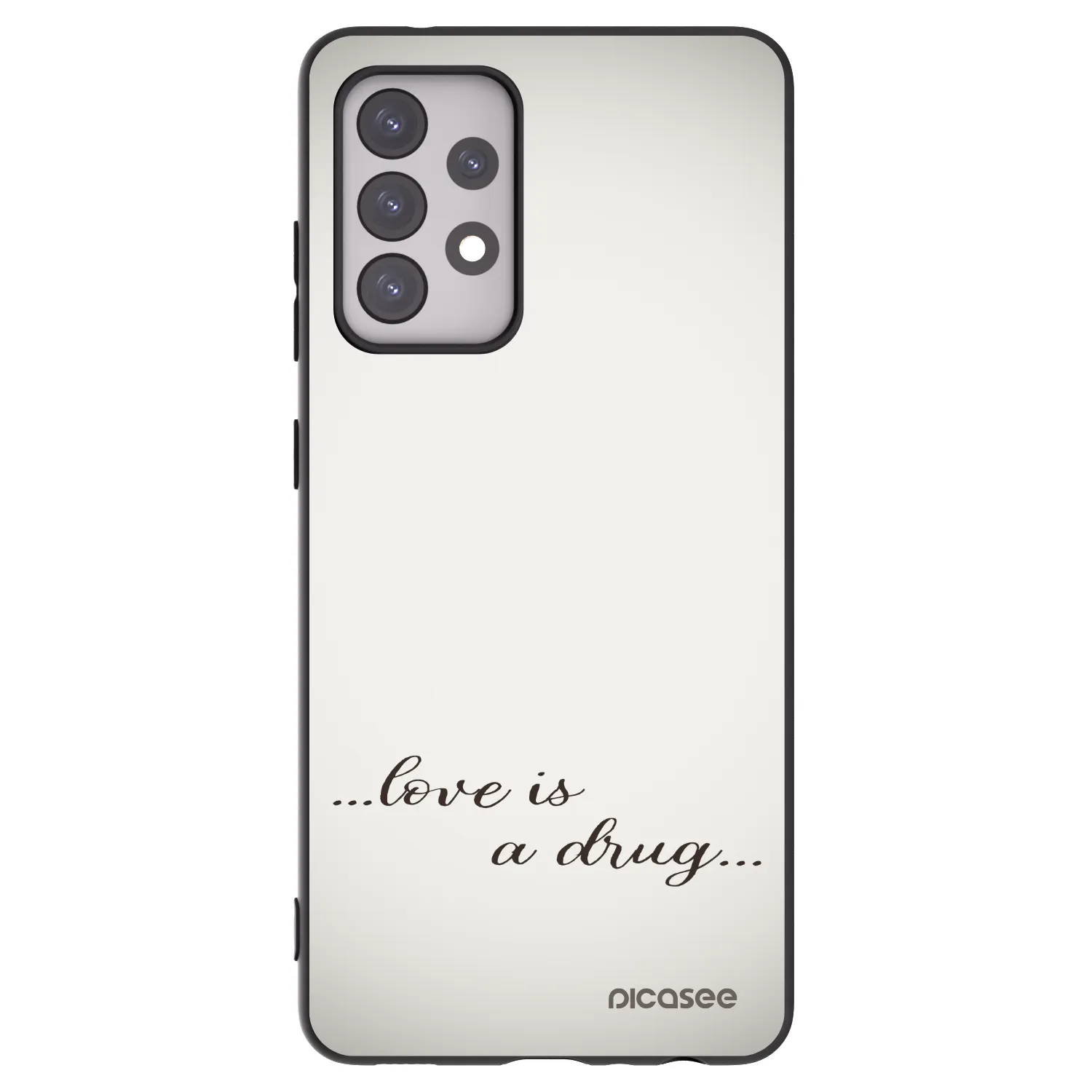 Picasee silikonowe czarne etui na Samsung Galaxy A52 5G A525F - Love is a drug