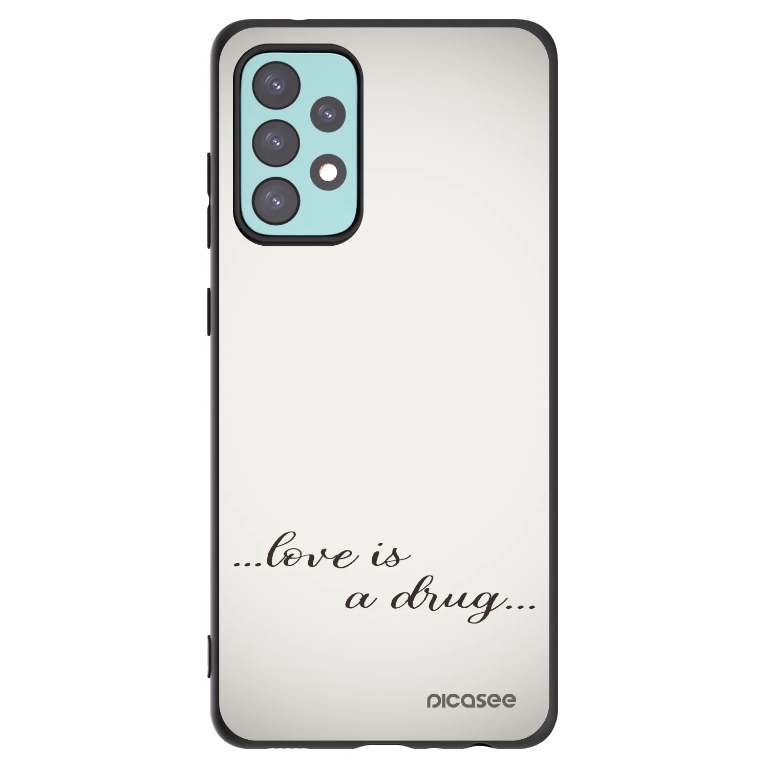 Picasee silikonowe czarne etui na Samsung Galaxy A72 A725F - Love is a drug