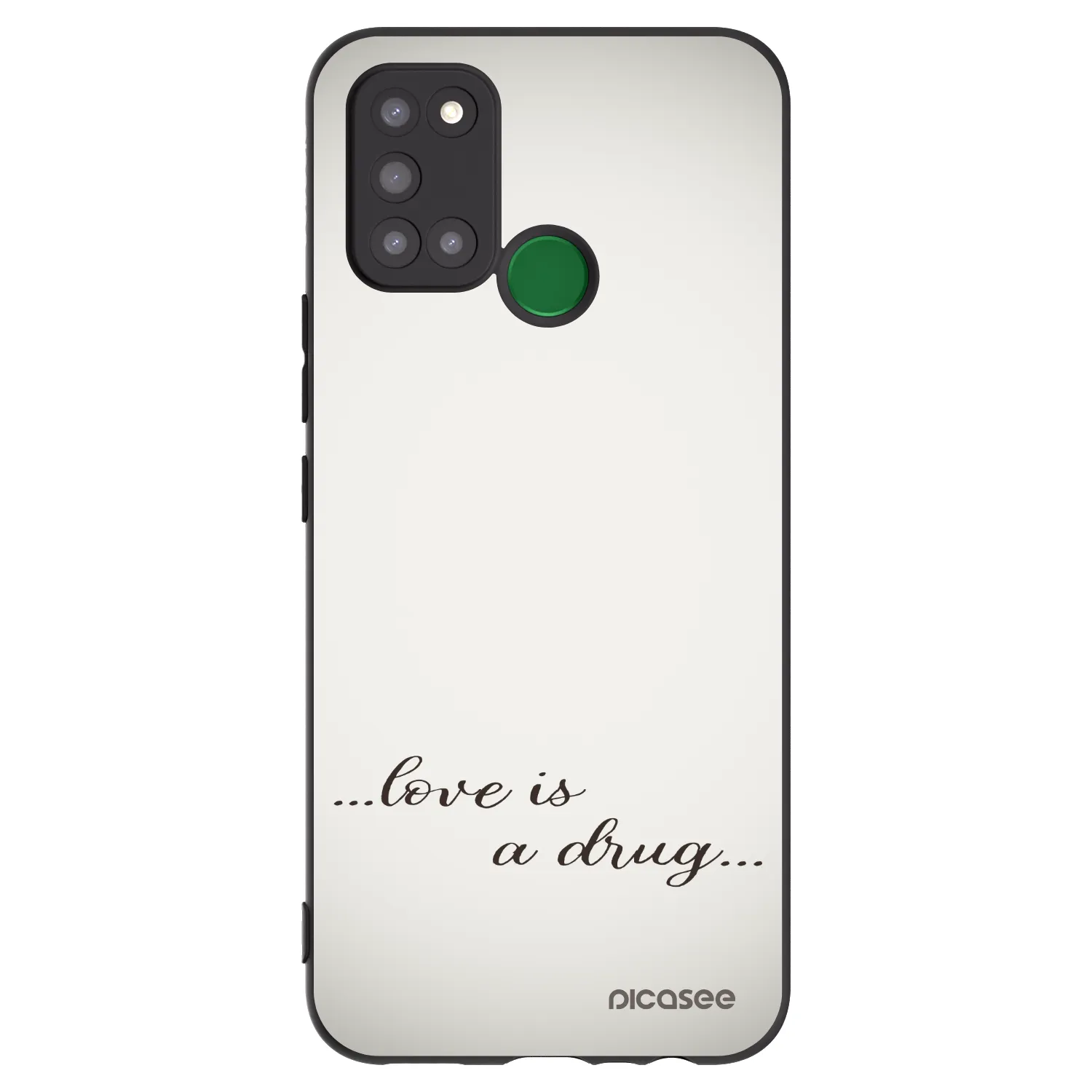 Picasee silikonowe czarne etui na Realme 7i - Love is a drug