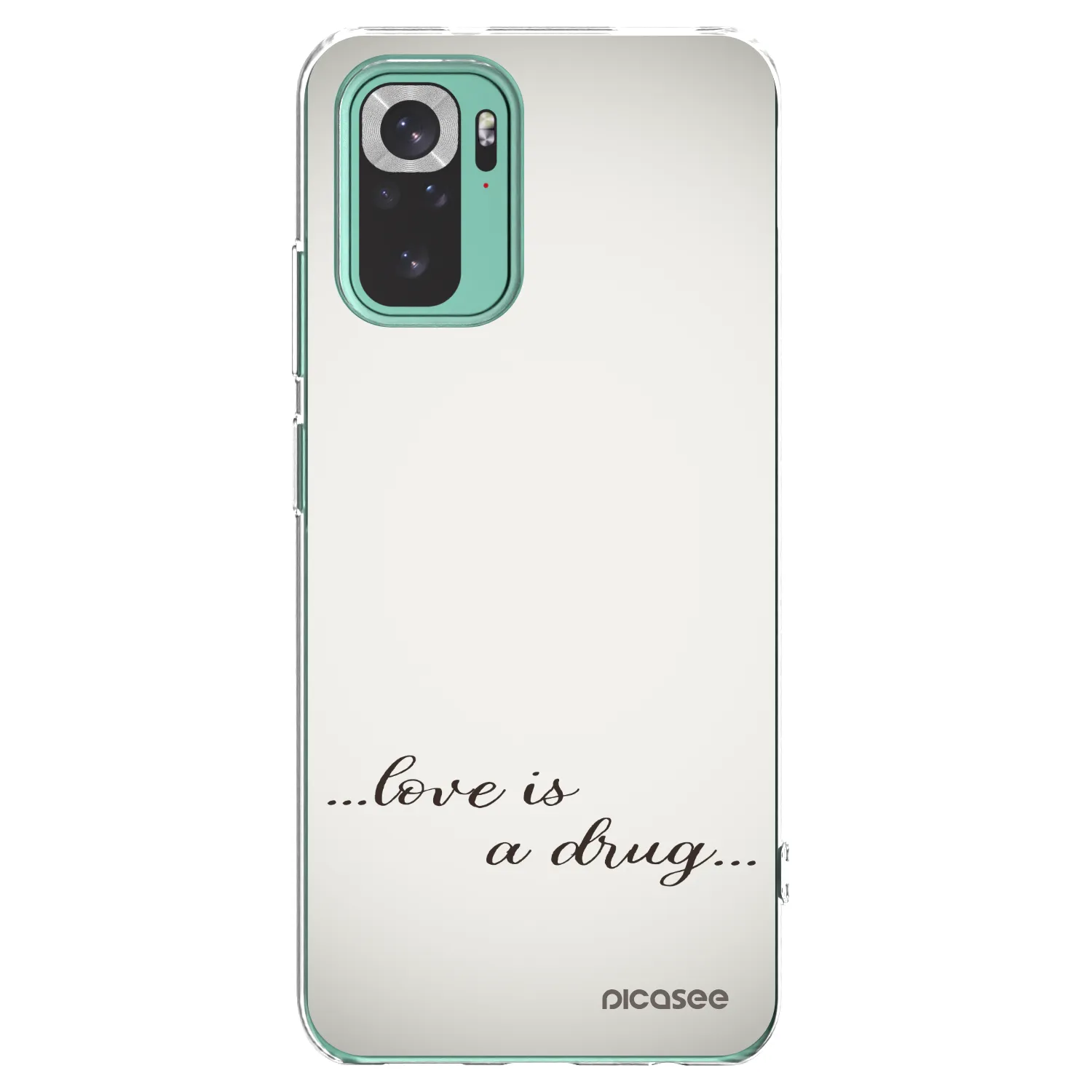 Picasee silikonowe przeźroczyste etui na Xiaomi Redmi Note 10 Pro - Love is a drug