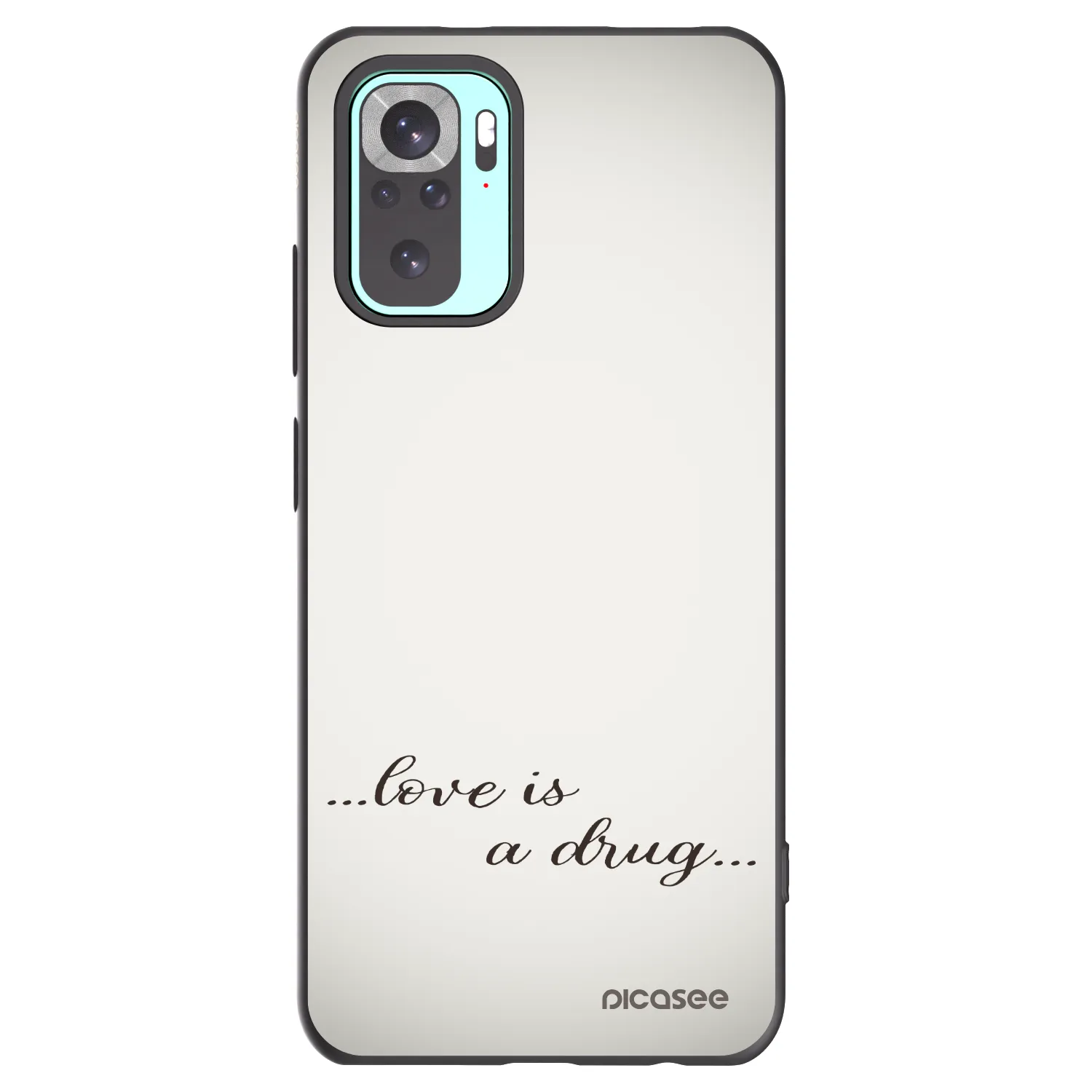 Picasee silikonowe czarne etui na Xiaomi Redmi Note 10 Pro - Love is a drug