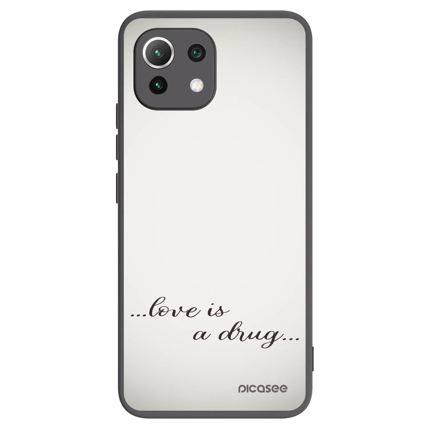 Picasee silikonowe czarne etui na Xiaomi Mi 11 Lite - Love is a drug