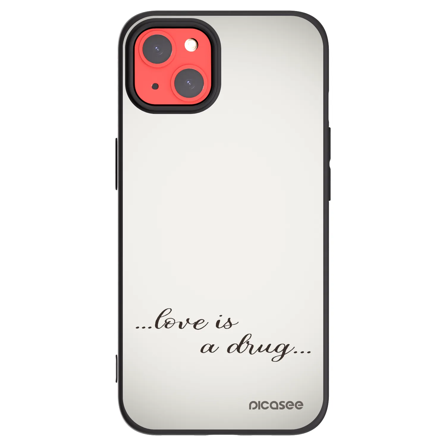 Picasee silikonowe czarne etui na Apple iPhone 13 - Love is a drug